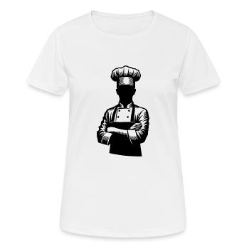 Küchenchef und Hobbykoch Silhouette Portrait - Frauen T-Shirt atmungsaktiv - Weiß - Vorne - AI Model Female 172 dark (172cm)