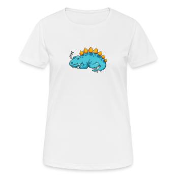 Dino dort mignon idée cadeau dinosaure - T-shirt respirant Femme - blanc - Devant - AI Model Female 172 dark (172cm)