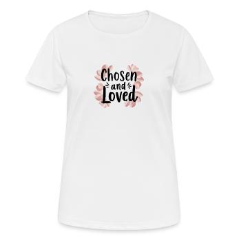 chosen and loved - Frauen T-Shirt atmungsaktiv - Weiß - Vorne - AI Model Female 172 dark (172cm)