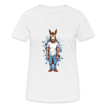 Homme âne - T-shirt respirant Femme - blanc - Devant - AI Model Female 172 dark (172cm)