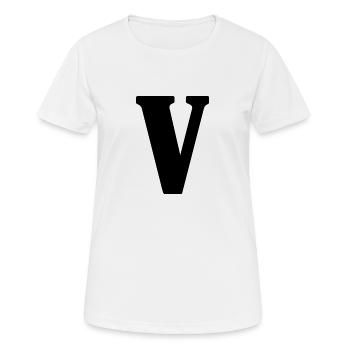 V - T-shirt respirant Femme - blanc - Devant - AI Model Female 172 dark (172cm)