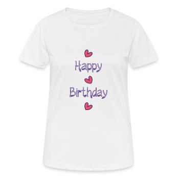 ALLES GUTE ZUM GEBURTSTAG!. ALLES GUTE ZUM GEBURTSTAG!. JAHRESTAG. - Frauen T-Shirt atmungsaktiv - Weiß - Vorne - AI Model Female 172 dark (172cm)