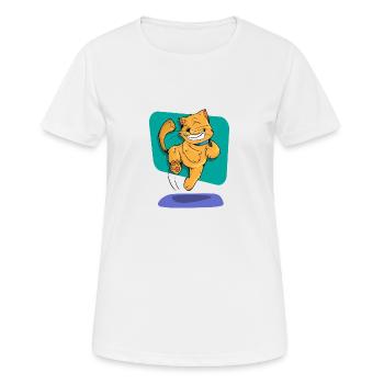 Joyful Cat Dancing - T-shirt respirant Femme - blanc - Devant - AI Model Female 172 dark (172cm)
