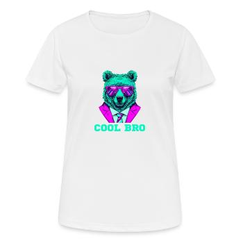 Cool Bro Bear - Women's Breathable T-Shirt - white - Front - AI Model Female 172 dark (172cm)