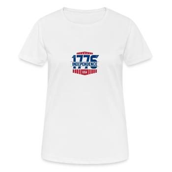 Indépendance du 4 juillet - T-shirt respirant Femme - blanc - Devant - AI Model Female 172 dark (172cm)