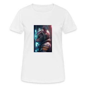 Maus im weltall - Frauen T-Shirt atmungsaktiv - Weiß - Vorne - AI Model Female 172 dark (172cm)