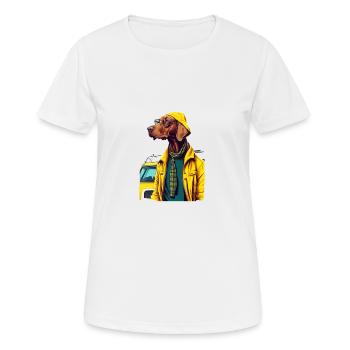 Magyar Vizsla im gelben Mantel - Frauen T-Shirt atmungsaktiv - Weiß - Vorne - AI Model Female 172 dark (172cm)
