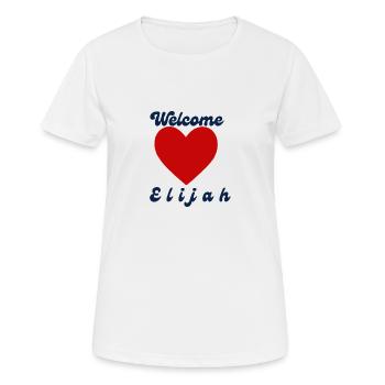 Elijah willkommen - Frauen T-Shirt atmungsaktiv - Weiß - Vorne - AI Model Female 172 dark (172cm)