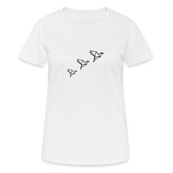 Origami - Frauen T-Shirt atmungsaktiv - Weiß - Vorne - AI Model Female 172 dark (172cm)