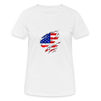 america design united - T-shirt respirant Femme - blanc - Devant - AI Model Female 172 dark (172cm)