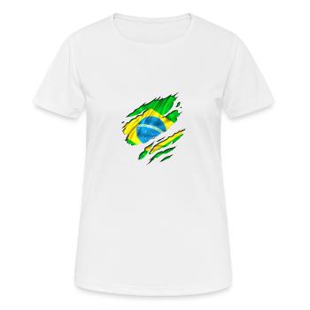 brazilien countries football - Frauen T-Shirt atmungsaktiv - Weiß - Vorne - AI Model Female 172 dark (172cm)