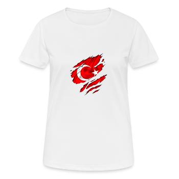 fahne türkei turkey - Frauen T-Shirt atmungsaktiv - Weiß - Vorne - AI Model Female 172 dark (172cm)