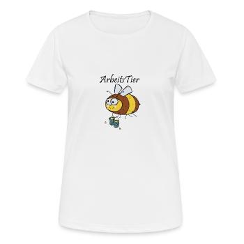 Biene Arbeitstier - Frauen T-Shirt atmungsaktiv - Weiß - Vorne - AI Model Female 172 dark (172cm)
