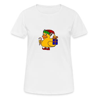 | de canard de bain elfe de Noël Noël - T-shirt respirant Femme - blanc - Devant - AI Model Female 172 dark (172cm)