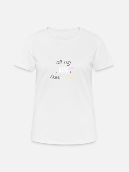 alle meine KINDER haben Pfoten - Frauen T-Shirt atmungsaktiv - Weiß