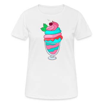 Gobelets à glace - T-shirt respirant Femme - blanc - Devant - AI Model Female 172 dark (172cm)