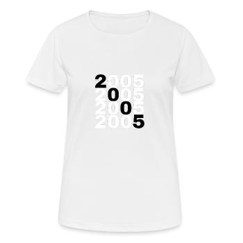 2005 - Frauen T-Shirt atmungsaktiv - Weiß - Vorne - AI Model Female 172 dark (172cm)