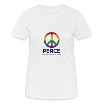 Weltfrieden, Frieden, Friedenssymbol, Friedenszeichen, - Frauen T-Shirt atmungsaktiv - Weiß - Vorne - AI Model Female 172 dark (172cm)