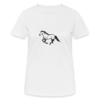 Pferd - Frauen T-Shirt atmungsaktiv - Weiß - Vorne - AI Model Female 172 dark (172cm)