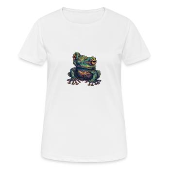 Trippy Frog - Psychedelic Motif - Women's Breathable T-Shirt - white - Front - AI Model Female 172 dark (172cm)