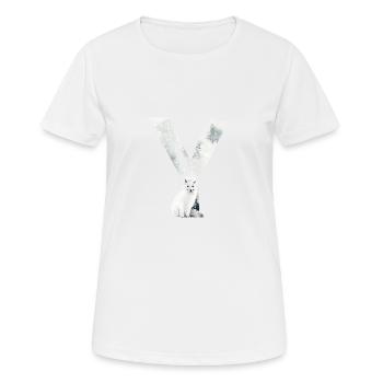 Y – caractère décoratif – hiver - T-shirt respirant Femme - blanc - Devant - AI Model Female 172 dark (172cm)