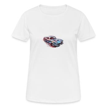 Cooles Auto mit bunten Farben - Frauen T-Shirt atmungsaktiv - Weiß - Vorne - AI Model Female 172 dark (172cm)