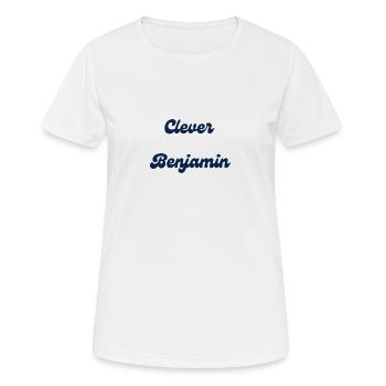 Clever Benjamin - Frauen T-Shirt atmungsaktiv - Weiß - Vorne - AI Model Female 172 dark (172cm)