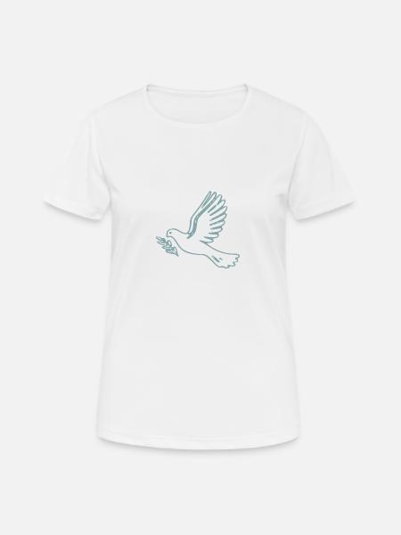 Friedenstaube - Frauen T-Shirt atmungsaktiv - Weiß