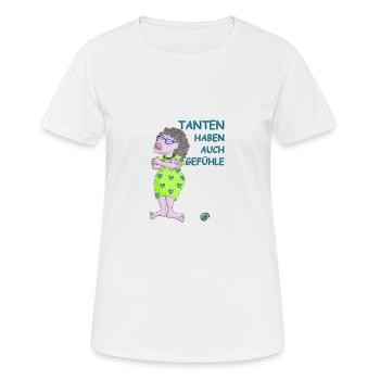 tanten - Frauen T-Shirt atmungsaktiv - Weiß - Vorne - AI Model Female 172 dark (172cm)