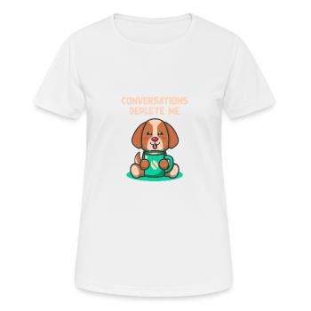 Les conversations m’épuisent problème introverti - T-shirt respirant Femme - blanc - Devant - AI Model Female 172 dark (172cm)