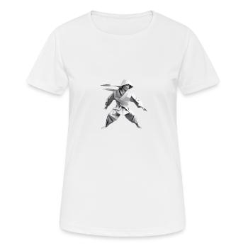 Origami Ninja - Geheimnisse der Papierkunst - Frauen T-Shirt atmungsaktiv - Weiß - Vorne - AI Model Female 172 dark (172cm)