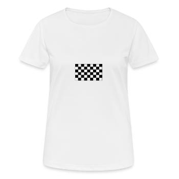 Drapeau à damier motif d'échecs noir blanc cadeau - T-shirt respirant Femme - blanc - Devant - AI Model Female 172 dark (172cm)
