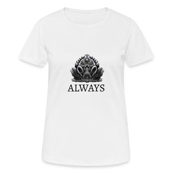 "IMMER" Königin Elizabeth - Frauen T-Shirt atmungsaktiv - Weiß - Vorne - AI Model Female 172 dark (172cm)