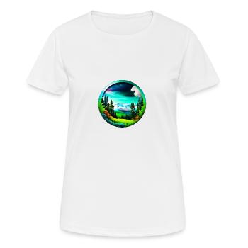 Schöne Berge Landschaft kreisrund freigestellt - Frauen T-Shirt atmungsaktiv - Weiß - Vorne - AI Model Female 172 dark (172cm)