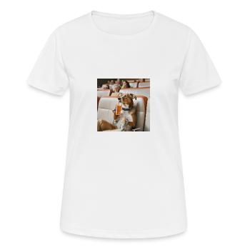 Hund im Kino - Frauen T-Shirt atmungsaktiv - Weiß - Vorne - AI Model Female 172 dark (172cm)