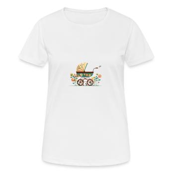 Blumiger Kinderwagen 3 - Frauen T-Shirt atmungsaktiv - Weiß - Vorne - AI Model Female 172 dark (172cm)