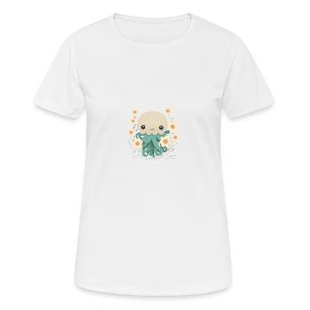 Tentacules affectueux 4 - T-shirt respirant Femme - blanc - Devant - AI Model Female 172 dark (172cm)