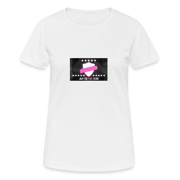 JOIN THE PINK TEAM - Frauen T-Shirt atmungsaktiv - Weiß - Vorne - AI Model Female 172 dark (172cm)