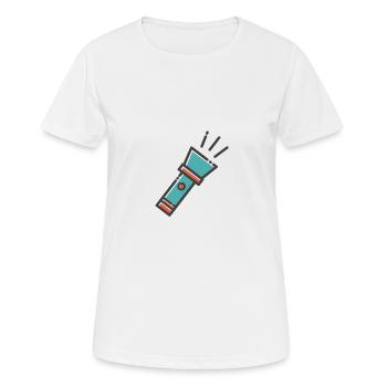 lampe de poche - T-shirt respirant Femme - blanc - Devant - AI Model Female 172 dark (172cm)