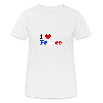 J’aime la France - T-shirt respirant Femme - blanc - Devant - AI Model Female 172 dark (172cm)