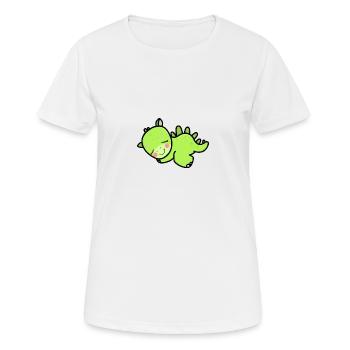 Dinosaurier schläft süß niedlich müde Geschenkidee - Frauen T-Shirt atmungsaktiv - Weiß - Vorne - AI Model Female 172 dark (172cm)