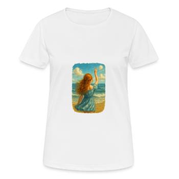 Redhead girl by the sea - Women's Breathable T-Shirt - white - Front - AI Model Female 172 dark (172cm)