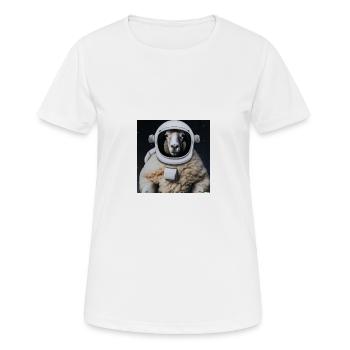 Schaf-stronauten erobern das Weltall!? - Frauen T-Shirt atmungsaktiv - Weiß - Vorne - AI Model Female 172 dark (172cm)