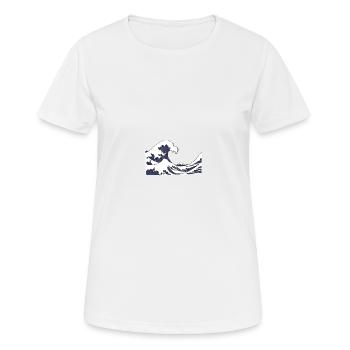 La grande vague au large de Kanagawa - T-shirt respirant Femme - blanc - Devant - AI Model Female 172 dark (172cm)