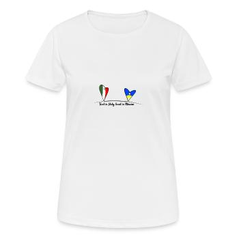 Feet in Italy, heart in Ukraine - Frauen T-Shirt atmungsaktiv - Weiß - Vorne - AI Model Female 172 dark (172cm)