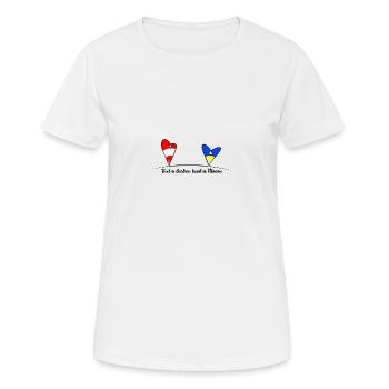 Feat in Austria heart in Ukraine - Frauen T-Shirt atmungsaktiv - Weiß - Vorne - AI Model Female 172 dark (172cm)