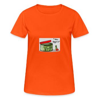 Voller Flug !!! - Frauen T-Shirt atmungsaktiv - Neonorange - Vorne - AI Model Female 172 dark (172cm)