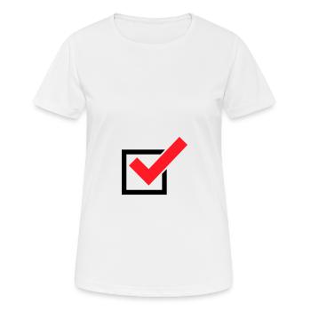 Tick Icône de coche - T-shirt respirant Femme - blanc - Devant - AI Model Female 172 dark (172cm)