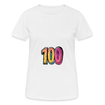 Symbole du chiffre 100 - T-shirt respirant Femme - blanc - Devant - AI Model Female 172 dark (172cm)