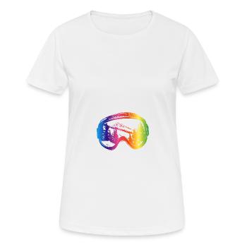 Lunettes de ski Piste Mountains Multicolore - T-shirt respirant Femme - blanc - Devant - AI Model Female 172 dark (172cm)